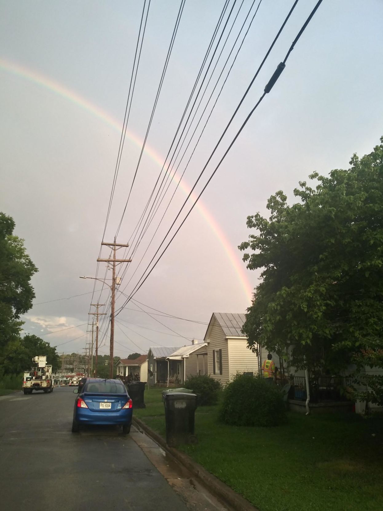 Rainbow over Monument Street.